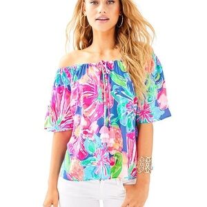 Lilly Pulitzer Off-Shoulder Sain Top